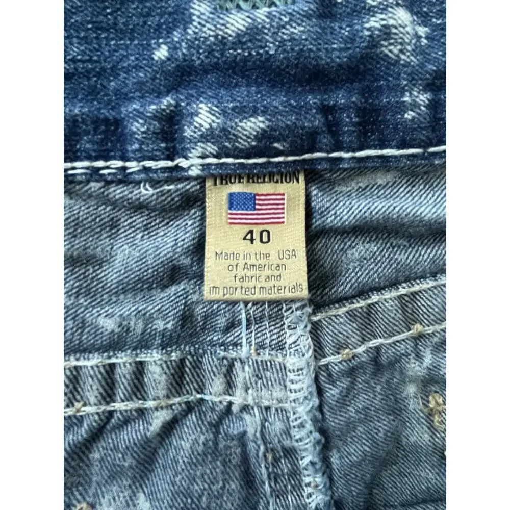 True Religion Ricky Super T Artist Lab Acid Wash Jeans Mens 40 Made in USA